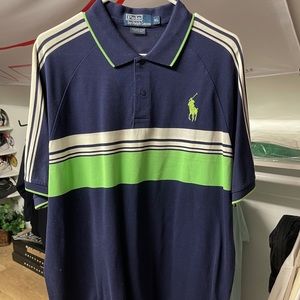 Ralph Lauren Polo Shirt Mens XL navy green seahawks lime Sport Golf